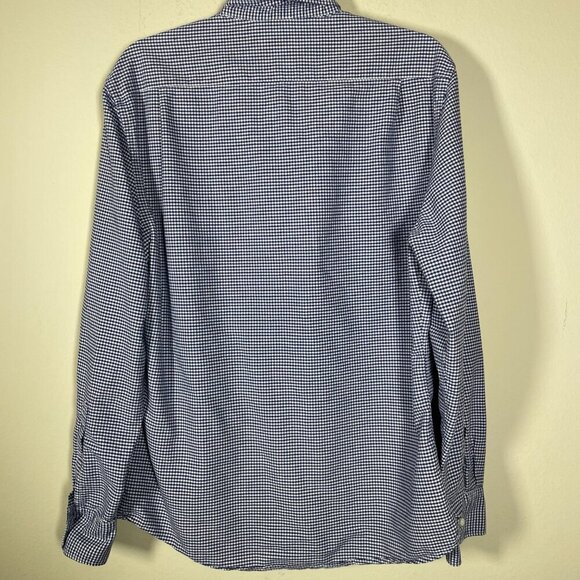 Everlane Men's Long Sleeve Navy White Plaid Button-Up Shirt XL Preppy! - Picture 4 of 4